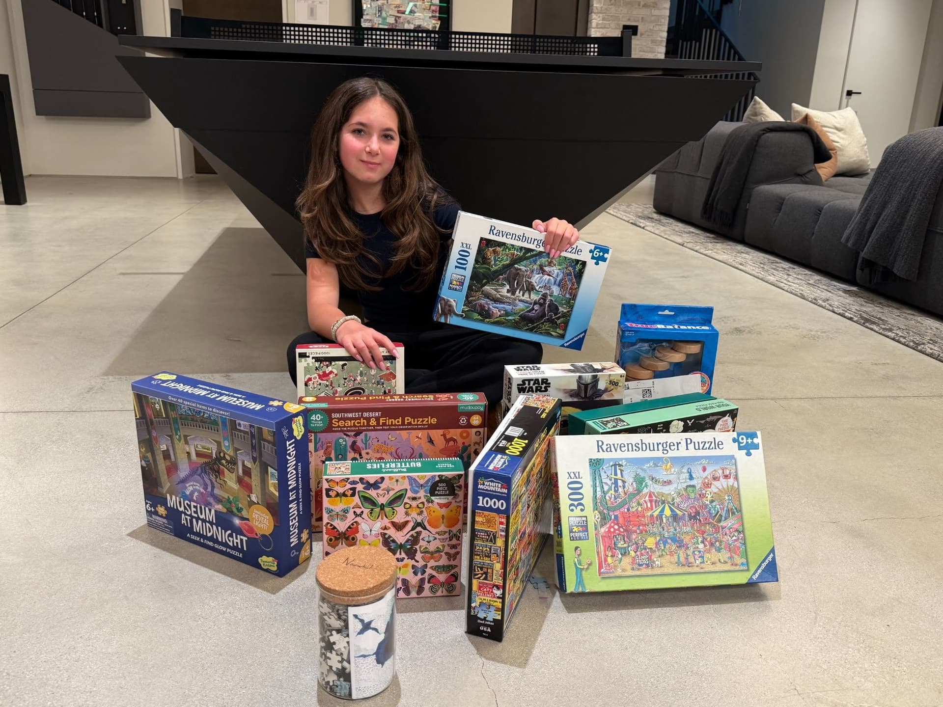 Berkeley Katz with a collection of puzzles